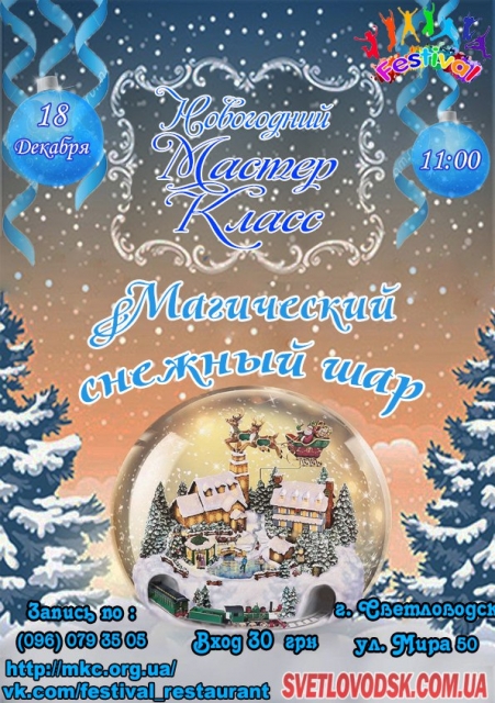 АФИША: Новогодний мастер-класс "Магический снежный шар"