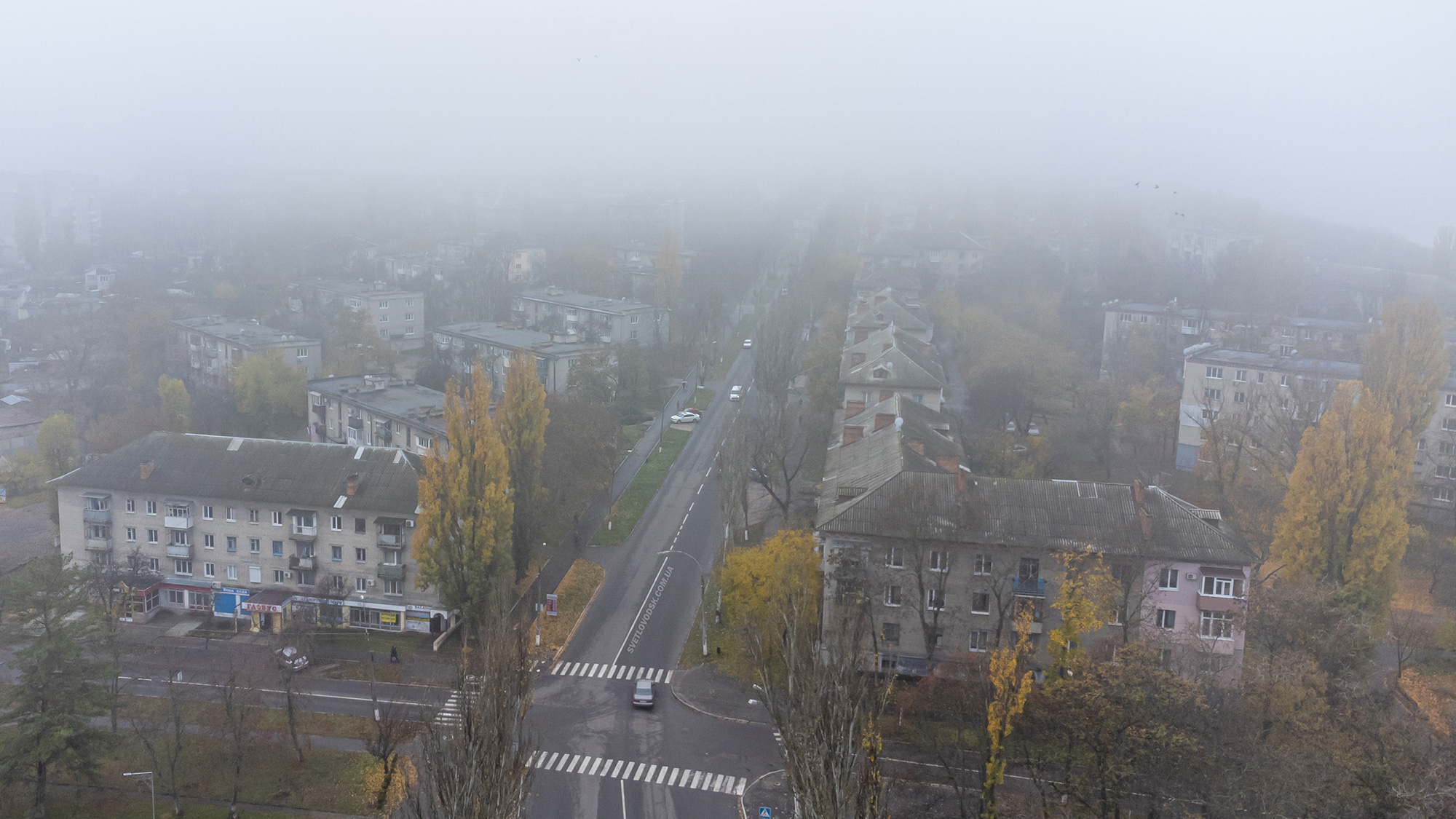 ФОТОФАКТ: Перший рівень небезпечності у Світловодську — туман