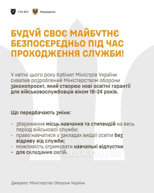 Нові освітні гарантії для військових віком від 18 до 24 років Нові освітні гарантії для військових віком від 18 до 24 років