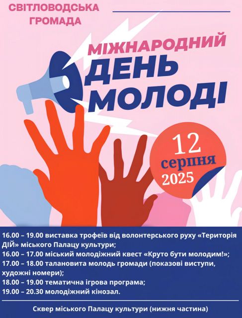 АФІША: День молоді у Світловодську