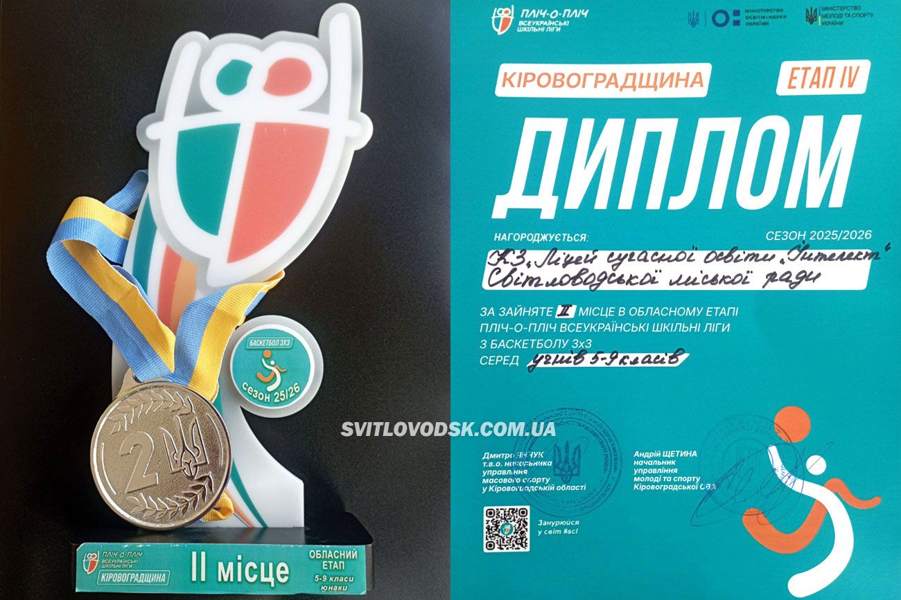 Баскетболісти світловодського ліцею «Інтелект» — другі в області