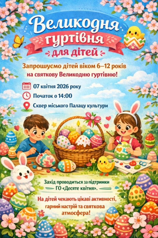 У Світловодську запрошують дітей на Великодню гуртівню