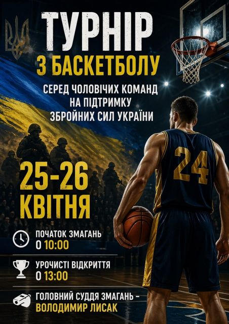 У Світловодську відбудеться благодійний турнір з баскетболу на підтримку ЗСУ