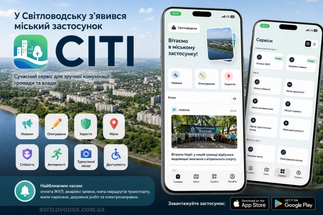 У Світловодську з'явився міський застосунок «CITI» У Світловодську з'явився міський застосунок «CITI»