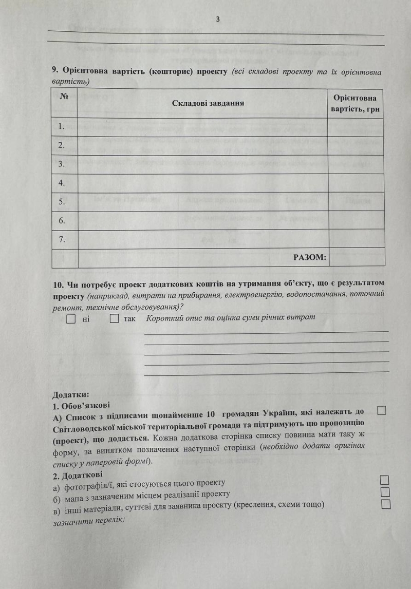 Громадський бюджет Світловодська: лишилося кілька днів на подачу проєктів